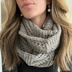 Grey Woven Infinity Scarf